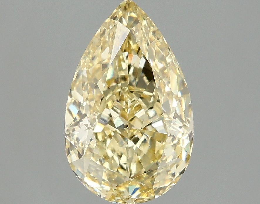Lab-Grown Pear Diamond - 2.0 Carats, Fancy Intense Yellow Color, VVS2 Clarity - Certified by IGI - Report Number: LG660418261