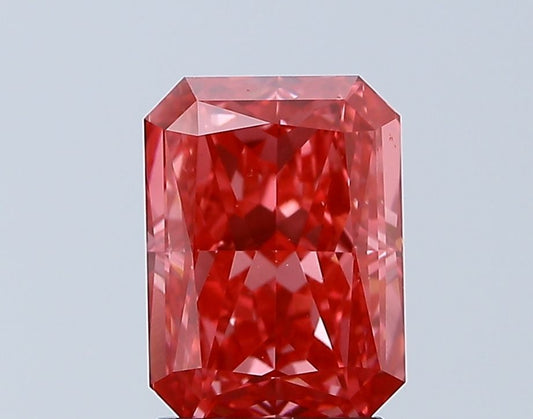 Lab-Grown Radiant Diamond - 2.55 Carats, Fancy Vivid Pink Color, VS1 Clarity - Certified by IGI - Report Number: LG638434489