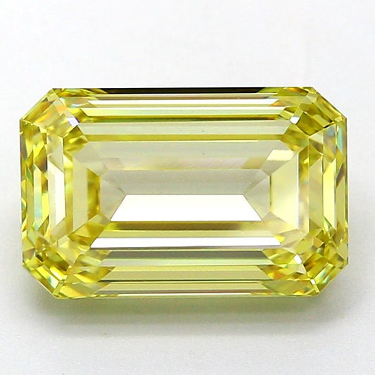 Lab-Grown Emerald Diamond - 4.9 Carats, Fancy Intense Yellow Color, VS1 Clarity - Certified by IGI - Report Number: LG651494392