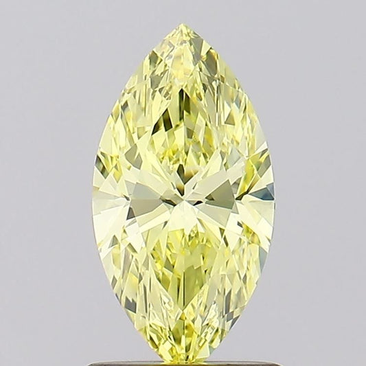 Lab-Grown Marquise Diamond - 1.05 Carats, Fancy Intense Yellow Color, VVS2 Clarity - Certified by IGI - Report Number: LG547271332
