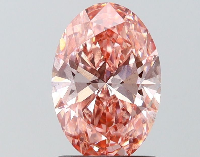 Lab-Grown Oval Diamond - 1.48 Carats, Fancy Vivid Pink Color, VS2 Clarity - Certified by IGI - Report Number: LG689558381