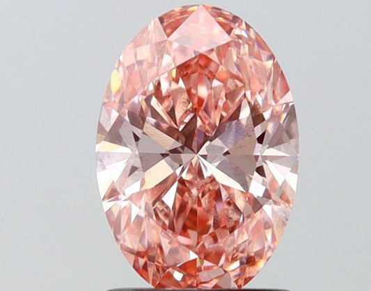 Lab-Grown Oval Diamond - 1.48 Carats, Fancy Vivid Pink Color, VS2 Clarity - Certified by IGI - Report Number: LG689558381