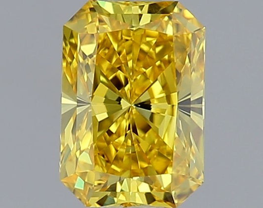 Lab-Grown Radiant Diamond - 0.52 Carats, Fancy Vivid Yellow Color, VVS1 Clarity - Certified by IGI - Report Number: LG633427889