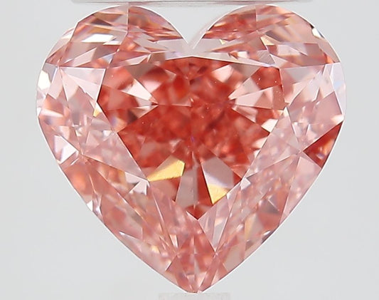 Lab-Grown Heart Diamond - 3.54 Carats, Fancy Vivid Brownish Pink Color, VVS2 Clarity - Certified by IGI - Report Number: LG652419649
