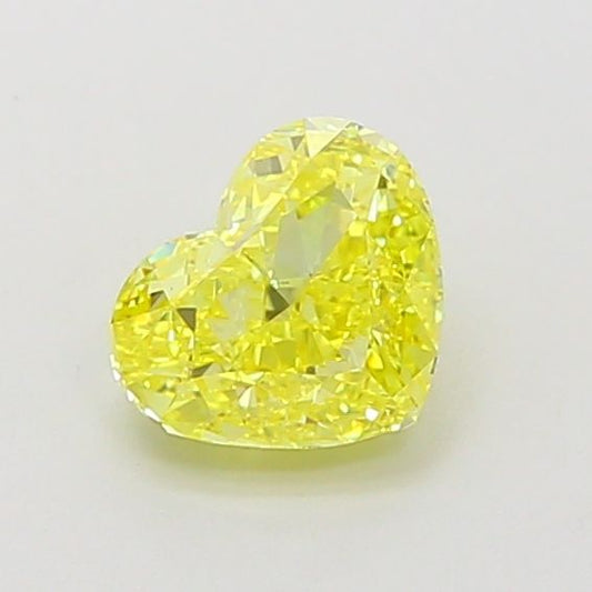 Lab-Grown Heart Diamond - 1.0 Carats, Fancy Vivid Yellow Color, VS1 Clarity - Certified by IGI - Report Number: LG660455199