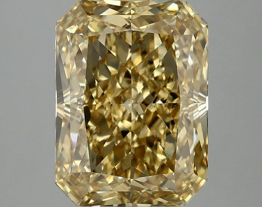 Lab-Grown Radiant Diamond - 4.1 Carats, Fancy Intense Gray Yellow Color, VVS2 Clarity - Certified by IGI - Report Number: LG660496218