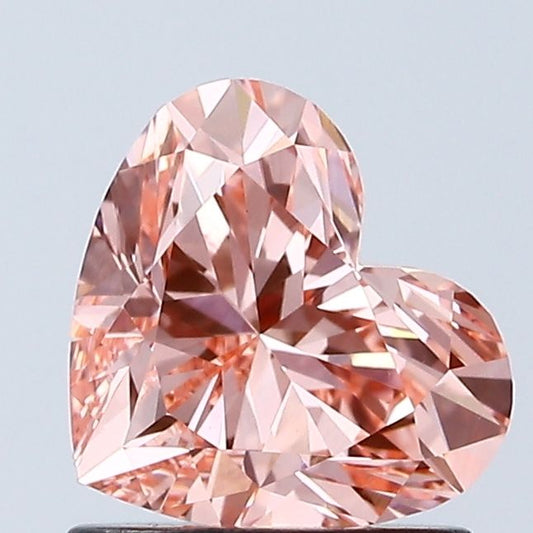 Lab-Grown Heart Diamond - 1.08 Carats, Fancy Vivid Pink Color, VS1 Clarity - Certified by IGI - Report Number: LG673404430