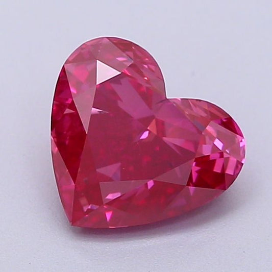 Lab-Grown Heart Diamond - 1.32 Carats, Fancy Vivid Pink Color, SI1 Clarity - Certified by IGI - Report Number: LG640464283