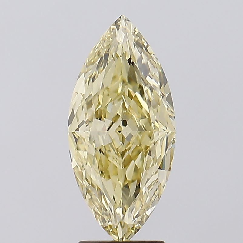 Lab-Grown Marquise Diamond - 4.01 Carats, Fancy Intense Yellow Color, VS1 Clarity - Certified by IGI - Report Number: LG628436326