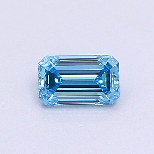 Lab-Grown Emerald Diamond - 0.28 Carats, Fancy Vivid Blue Color, VVS2 Clarity - Certified by IGI - Report Number: LG644499253