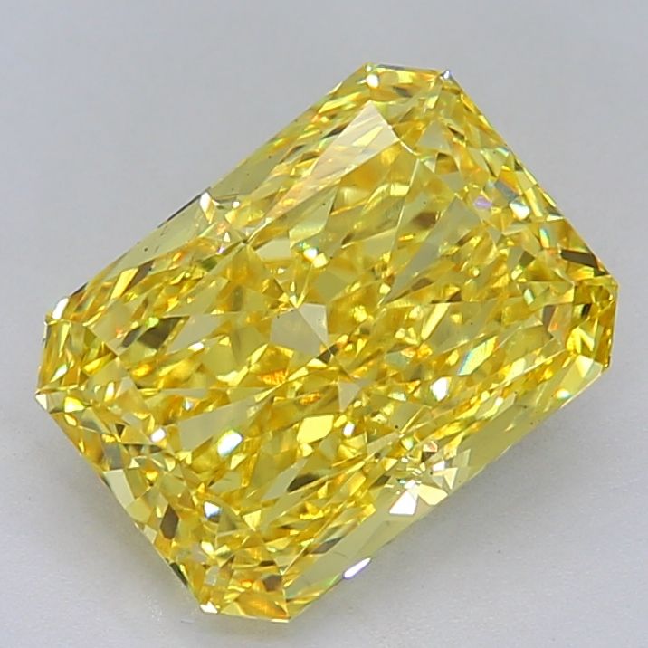 Lab-Grown Radiant Diamond - 6.03 Carats, Fancy Vivid Yellow Color, VS2 Clarity - Certified by IGI - Report Number: LG675544935