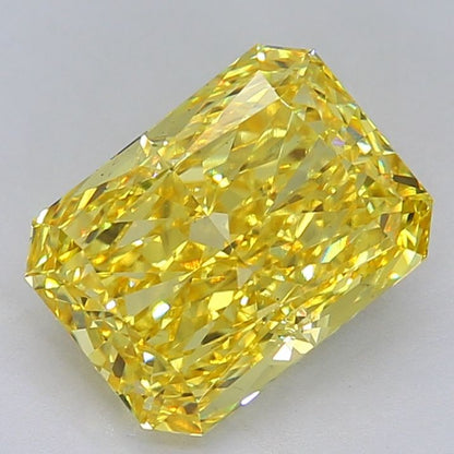 Lab-Grown Radiant Diamond - 6.03 Carats, Fancy Vivid Yellow Color, VS2 Clarity - Certified by IGI - Report Number: LG675544935