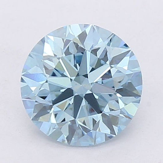 Lab-Grown Round Diamond - 2.0 Carats, Fancy Vivid Blue Color, VS1 Clarity - Certified by IGI - Report Number: LG660483992