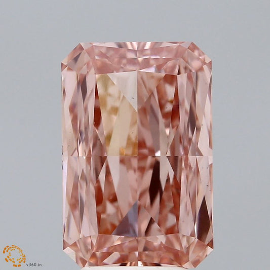 Lab-Grown Radiant Diamond - 4.0 Carats, Fancy Vivid Pink Color, VS1 Clarity - Certified by IGI - Report Number: LG627432730