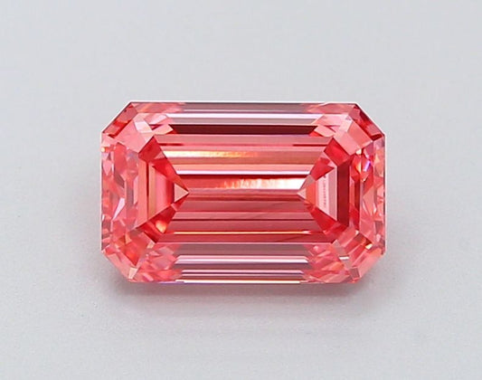 Lab-Grown Emerald Diamond - 1.56 Carats, Fancy Vivid Pink Color, VVS2 Clarity - Certified by IGI - Report Number: LG642483160