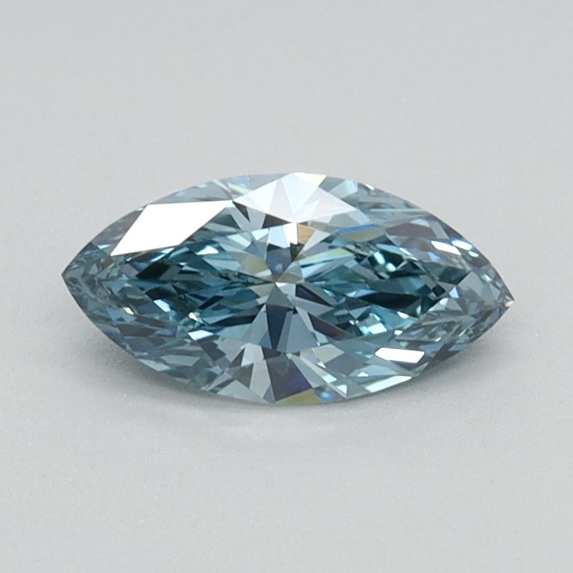 Lab-Grown Marquise Diamond - 0.46 Carats, Fancy Intense Blue Color, VVS2 Clarity - Certified by IGI - Report Number: LG584356916