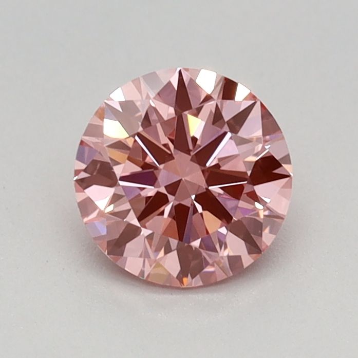Lab-Grown Round Diamond - 0.5 Carats, Fancy Vivid Pink Color, VS1 Clarity - Certified by IGI - Report Number: LG674552656