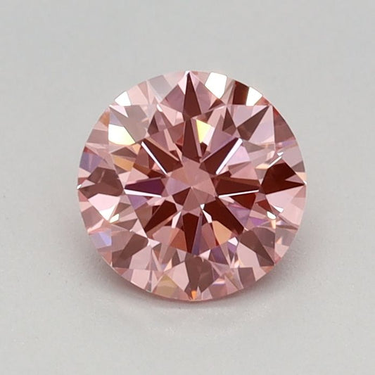 Lab-Grown Round Diamond - 0.5 Carats, Fancy Vivid Pink Color, VS1 Clarity - Certified by IGI - Report Number: LG674552656
