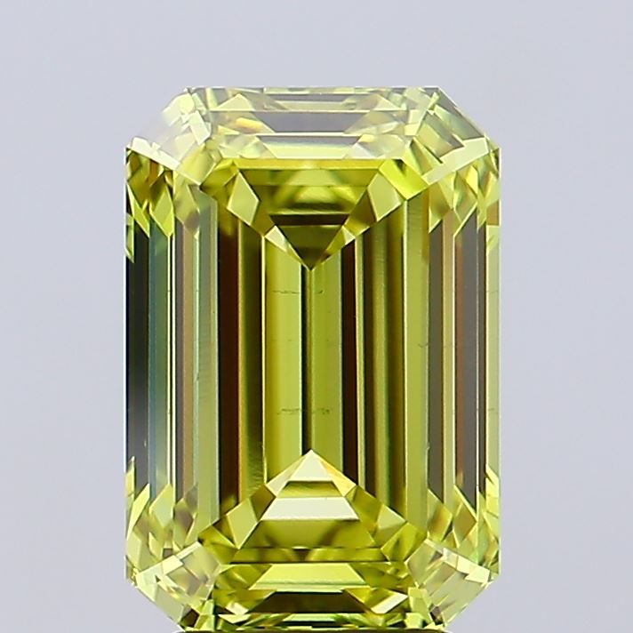 Lab-Grown Emerald Diamond - 4.02 Carats, Fancy Intense Yellow Color, VS1 Clarity - Certified by IGI - Report Number: LG691510593