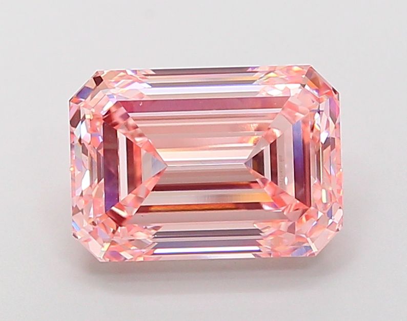 Lab-Grown Emerald Diamond - 5.02 Carats, Fancy Intense Pink Color, VS1 Clarity - Certified by IGI - Report Number: LG681572973