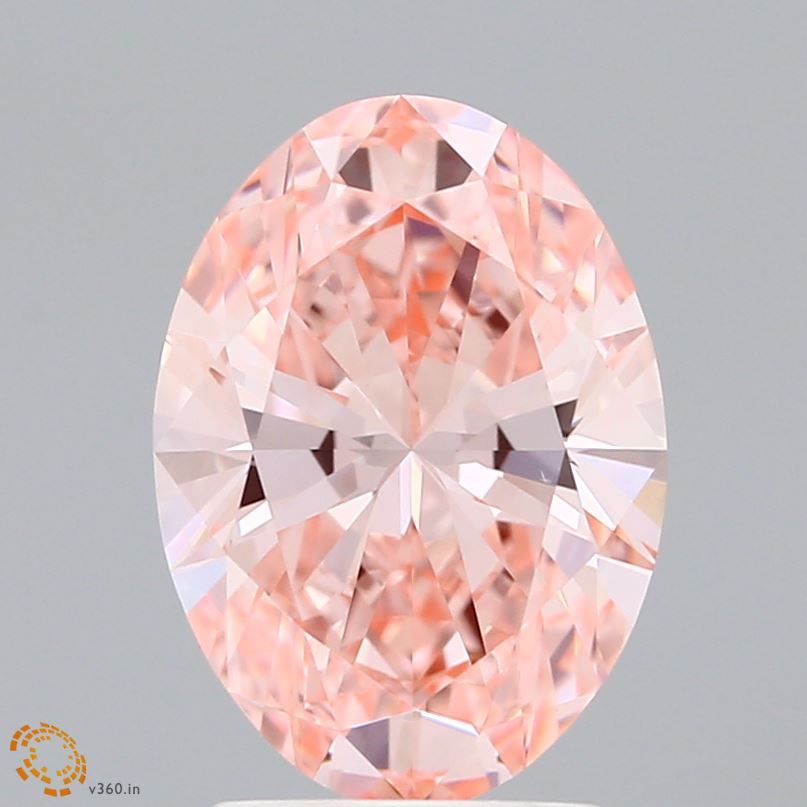 Lab-Grown Oval Diamond - 2.55 Carats, Fancy Vivid Pink Color, VVS2 Clarity - Certified by IGI - Report Number: LG631422273