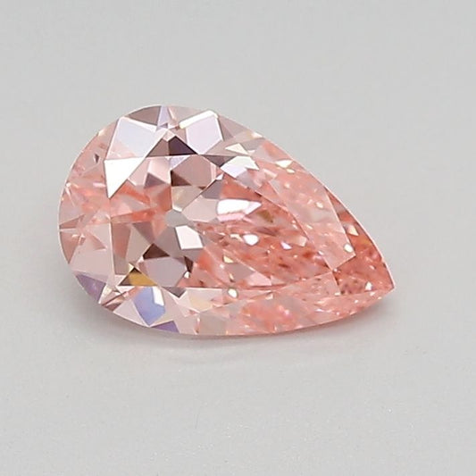 Lab-Grown Pear Diamond - 0.6 Carats, Fancy Vivid Pink Color, SI1 Clarity - Certified by IGI - Report Number: LG683527367