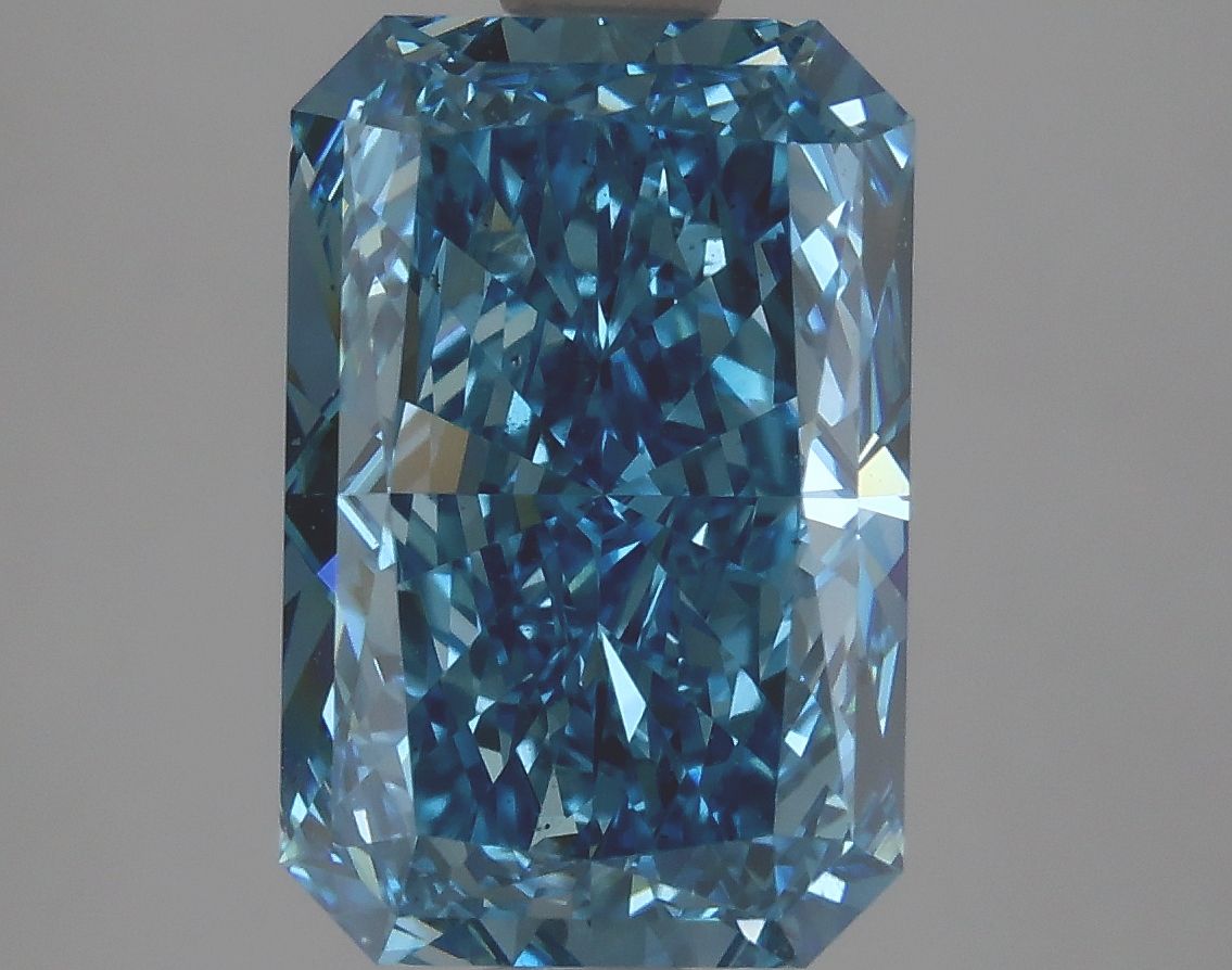Lab-Grown Radiant Diamond - 3.06 Carats, Fancy Vivid Blue Color, VS2 Clarity - Certified by IGI - Report Number: LG616420466
