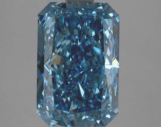 Lab-Grown Radiant Diamond - 3.06 Carats, Fancy Vivid Blue Color, VS2 Clarity - Certified by IGI - Report Number: LG616420466