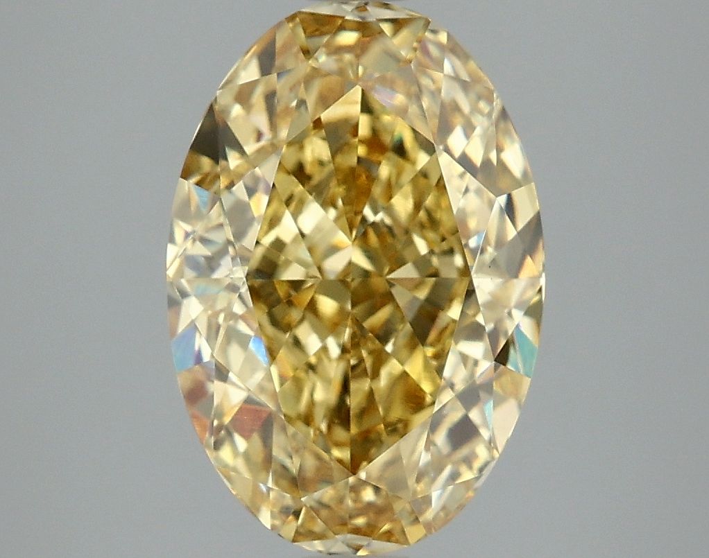 Lab-Grown Oval Diamond - 4.1 Carats, Fancy Intense Yellow Color, VVS2 Clarity - Certified by IGI - Report Number: LG663405897