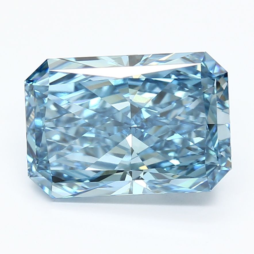 Lab-Grown Radiant Diamond - 4.97 Carats, Fancy Vivid Blue Color, VS1 Clarity - Certified by IGI - Report Number: LG650489253
