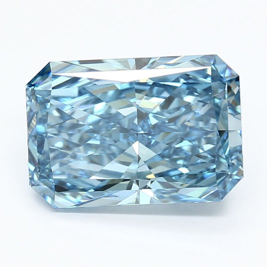 Lab-Grown Radiant Diamond - 4.97 Carats, Fancy Vivid Blue Color, VS1 Clarity - Certified by IGI - Report Number: LG650489253