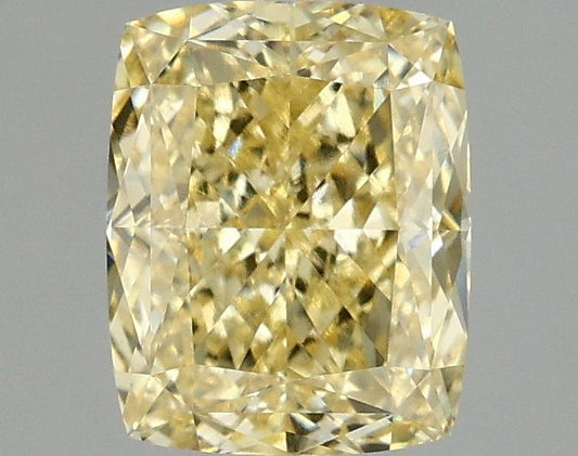 Lab-Grown Cushion Diamond - 2.05 Carats, Fancy Intense Yellow Color, VVS2 Clarity - Certified by IGI - Report Number: LG674554680