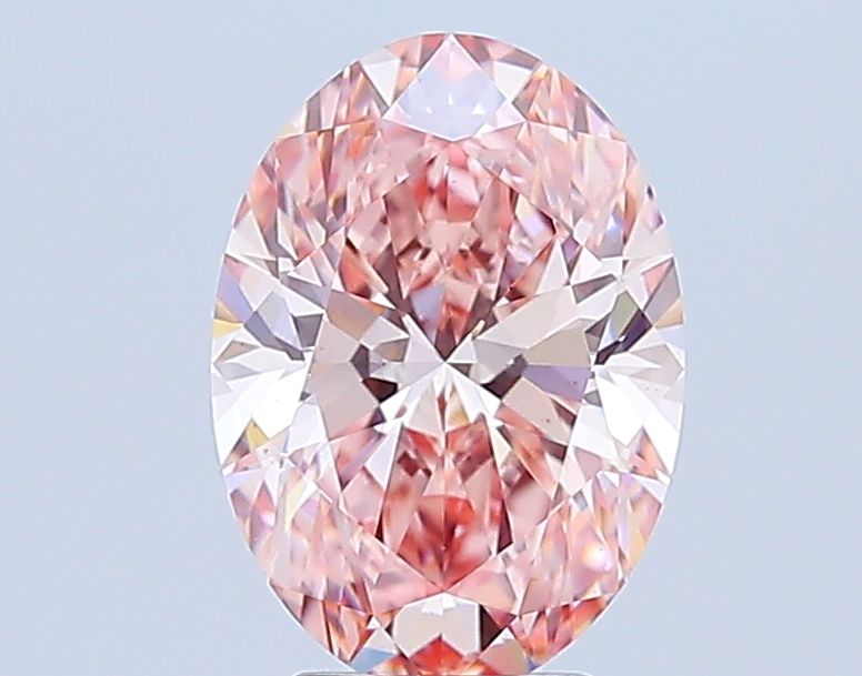 Lab-Grown Oval Diamond - 4.53 Carats, Fancy Vivid Pink Color, VS2 Clarity - Certified by IGI - Report Number: LG677562745