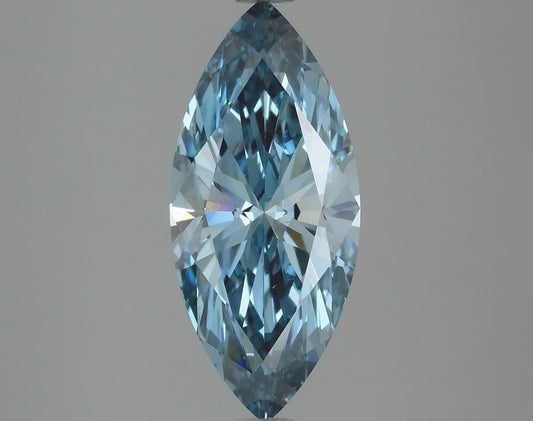 Lab-Grown Marquise Diamond - 2.32 Carats, Fancy Vivid Blue Color, VS1 Clarity - Certified by IGI - Report Number: LG621483069