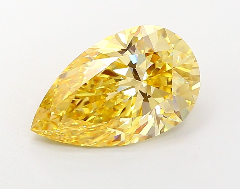 Lab-Grown Pear Diamond - 4.94 Carats, Fancy Intense Yellow Color, VS1 Clarity - Certified by IGI - Report Number: LG683541127