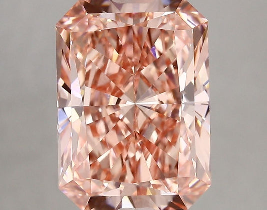 Lab-Grown Radiant Diamond - 4.0 Carats, Fancy Vivid Pink Color, VVS2 Clarity - Certified by IGI - Report Number: LG669450230