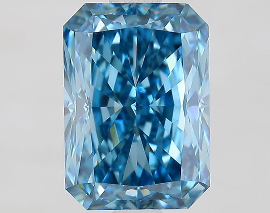 Lab-Grown Radiant Diamond - 2.05 Carats, Fancy Vivid Blue Color, VVS2 Clarity - Certified by IGI - Report Number: LG675597674