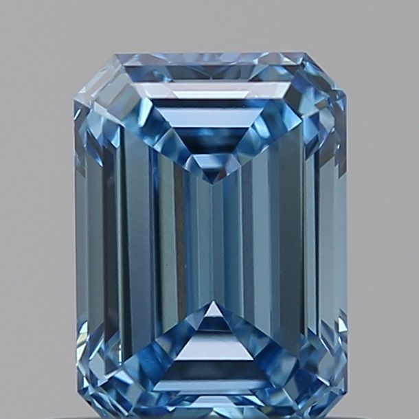 Lab-Grown Emerald Diamond - 0.74 Carats, Fancy Vivid Blue Color, VS1 Clarity - Certified by IGI - Report Number: LG586339764