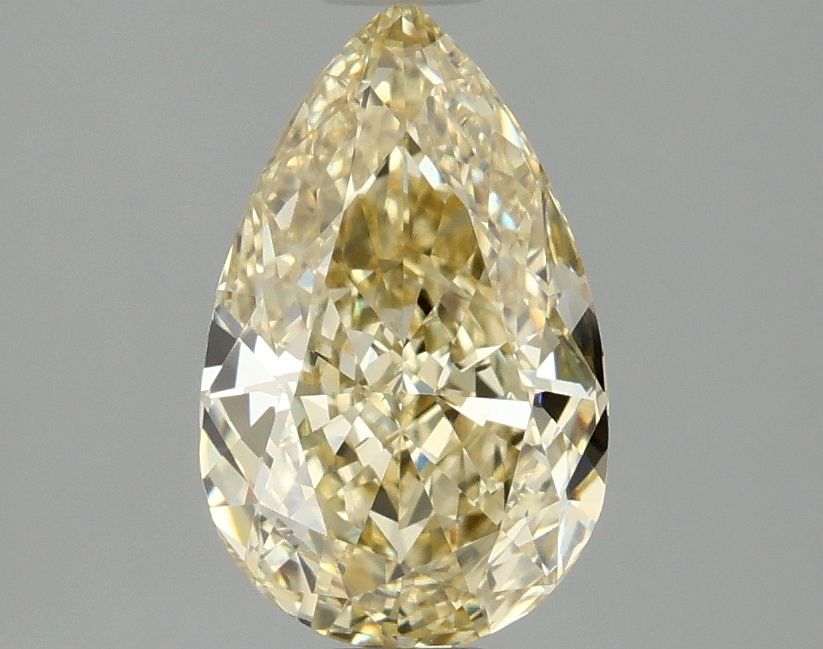 Lab-Grown Pear Diamond - 1.56 Carats, Fancy Yellow Color, VVS2 Clarity - Certified by IGI - Report Number: LG668454638