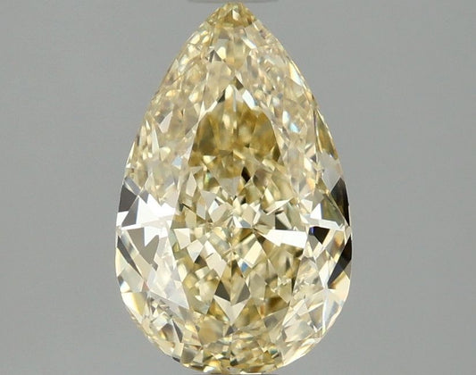 Lab-Grown Pear Diamond - 1.56 Carats, Fancy Yellow Color, VVS2 Clarity - Certified by IGI - Report Number: LG668454638