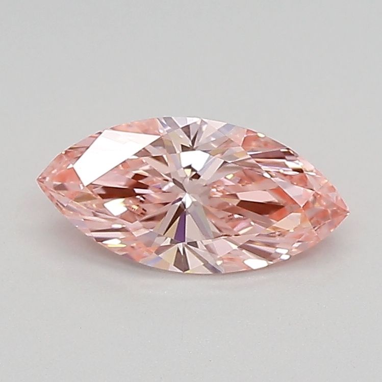 Lab-Grown Marquise Diamond - 0.57 Carats, Fancy Vivid Pink Color, VVS1 Clarity - Certified by IGI - Report Number: LG683527380