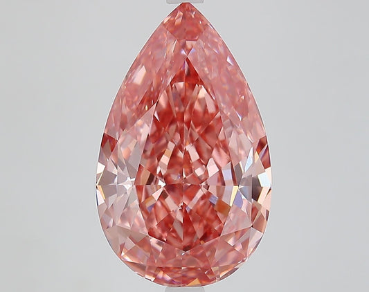 Lab-Grown Pear Diamond - 6.35 Carats, Fancy Vivid Pink Color, VS1 Clarity - Certified by IGI - Report Number: LG651452993