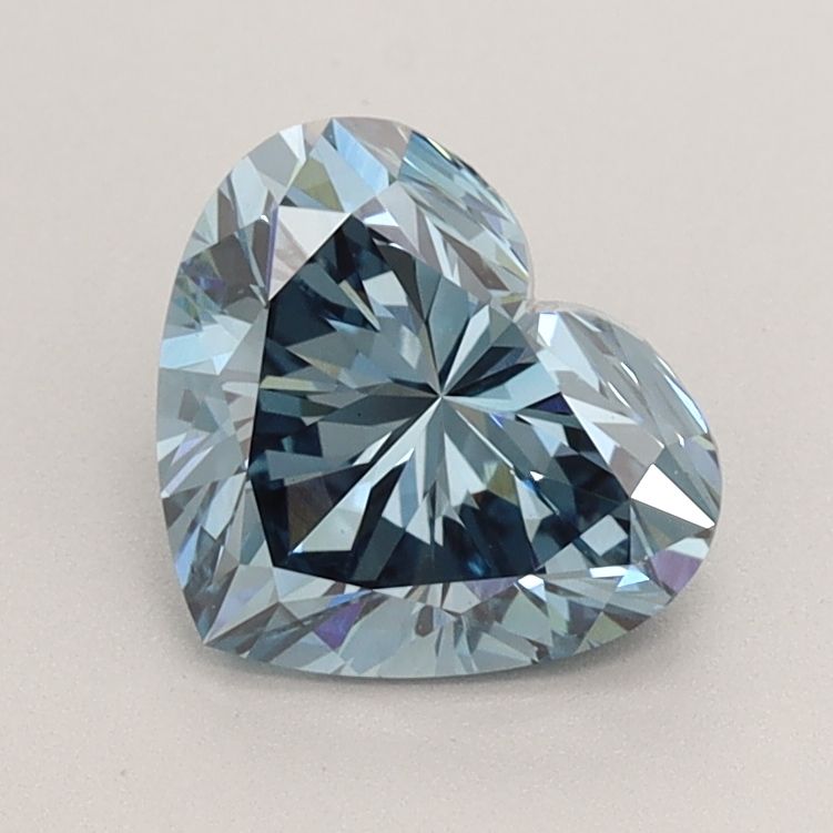 Lab-Grown Heart Diamond - 1.54 Carats, Fancy Vivid Blue Color, VS1 Clarity - Certified by IGI - Report Number: LG613383842
