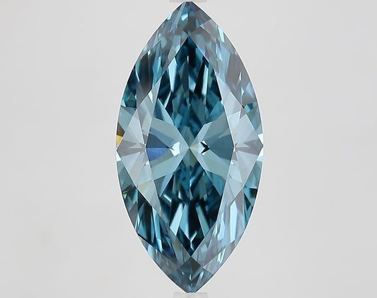 Lab-Grown Marquise Diamond - 4.05 Carats, Fancy Vivid Blue Color, VVS2 Clarity - Certified by IGI - Report Number: LG687594386