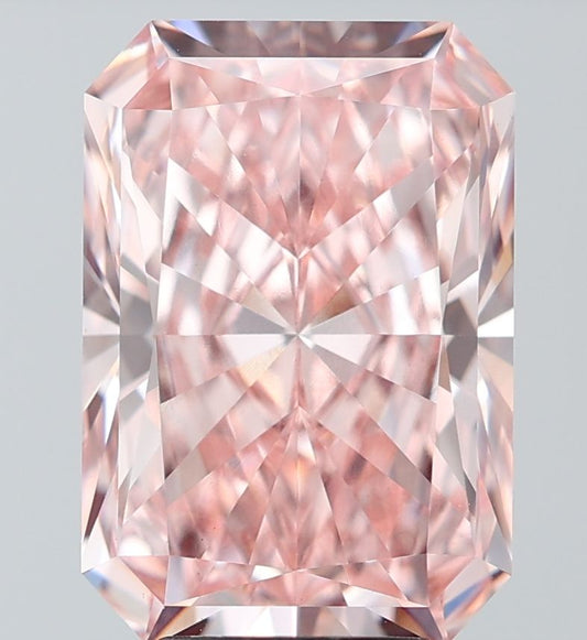 Lab-Grown Radiant Diamond - 6.52 Carats, Fancy Intense Pink Color, VS1 Clarity - Certified by IGI - Report Number: LG680551791