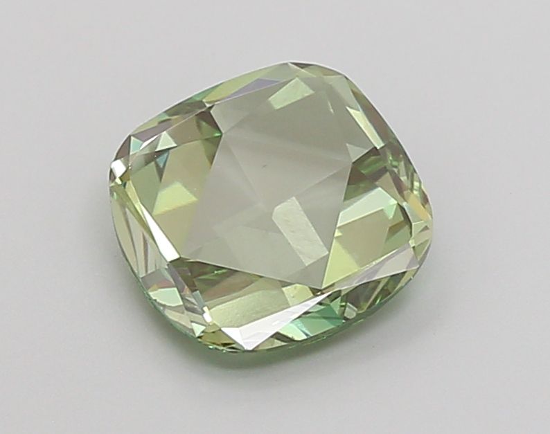 Lab-Grown Cushion Diamond - 1.4 Carats, Fancy Intense Green Color, VS1 Clarity - Certified by IGI - Report Number: LG666407334