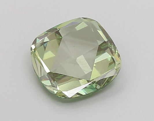 Lab-Grown Cushion Diamond - 1.4 Carats, Fancy Intense Green Color, VS1 Clarity - Certified by IGI - Report Number: LG666407334