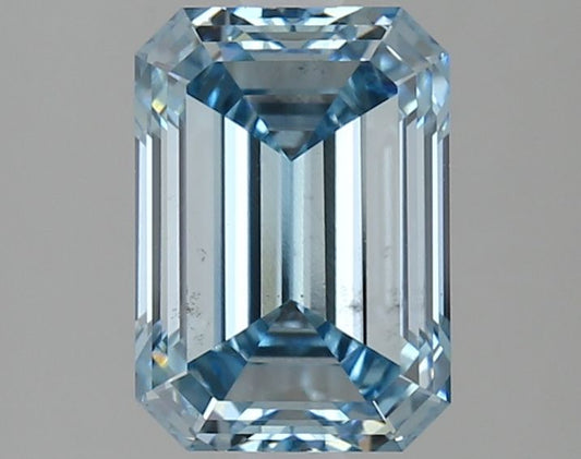 Lab-Grown Emerald Diamond - 2.5 Carats, Fancy Intense Blue Color, VS2 Clarity - Certified by IGI - Report Number: LG637461364