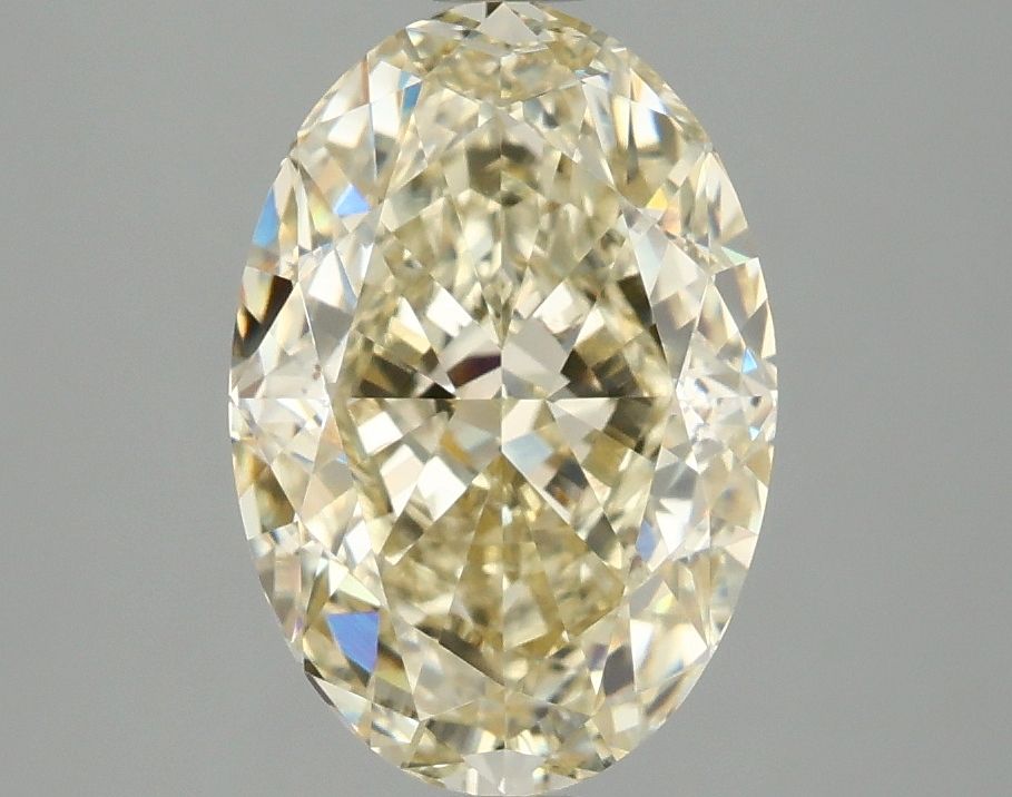 Lab-Grown Oval Diamond - 3.04 Carats, Fancy Yellow Color, VVS2 Clarity - Certified by IGI - Report Number: LG669402919