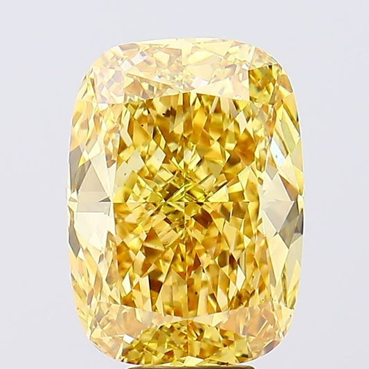 Lab-Grown Cushion Diamond - 8.0 Carats, Fancy Vivid Yellow Color, VS1 Clarity - Certified by IGI - Report Number: LG662474763